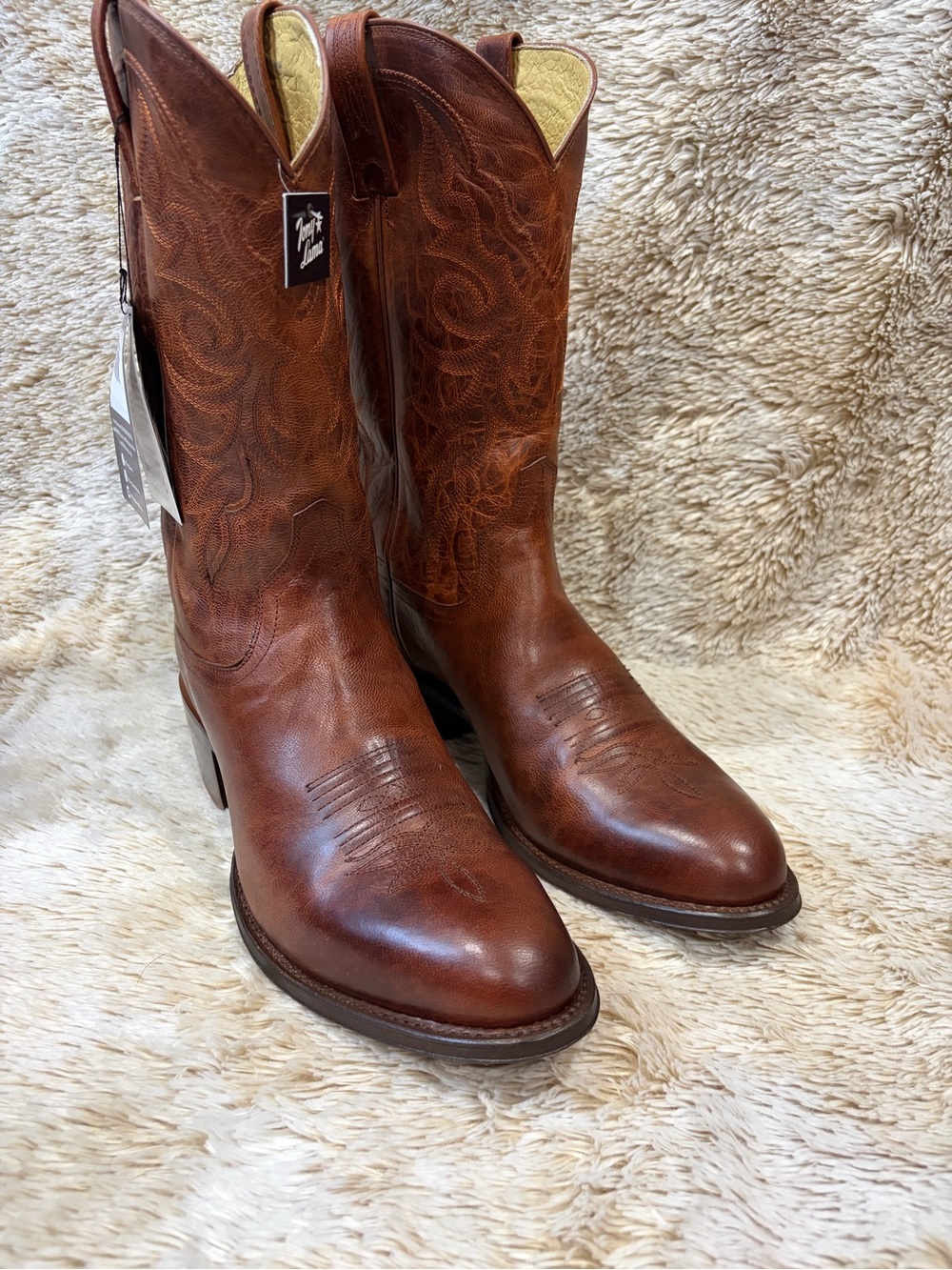 Tony Lama Marco Size 12D Brown Leather Western Cowboy Boots